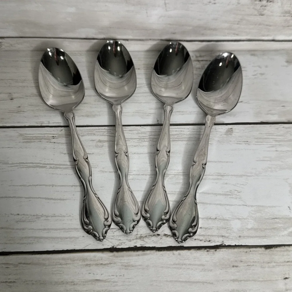 Oneida Community Cantata Stainless Silverware Flatware Spoons Set Of 4